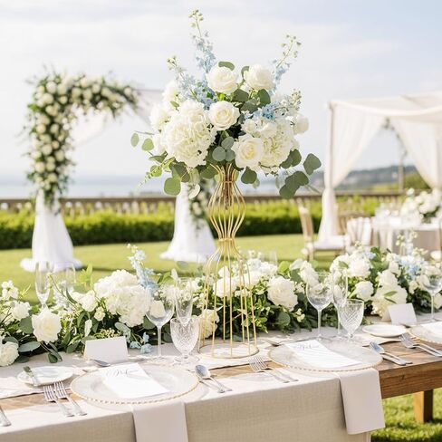 Wedding Centerpieces Display Stand - 2 Pcs 23.6in/60cm Tall Flower Holder Artificial Arrangement Flower Stand Vases,Wedding,Anniversary,Events,Home Decor in Kuwait