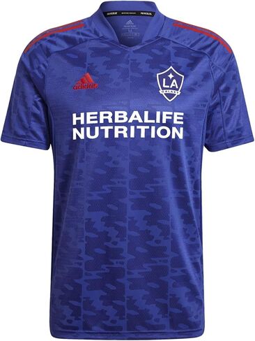 Adidas Los Angeles Galaxy MLS Boy's Youth Condivo21 Short Sleeve Soccer Jersey, Blue/Red in Saudi Arabia