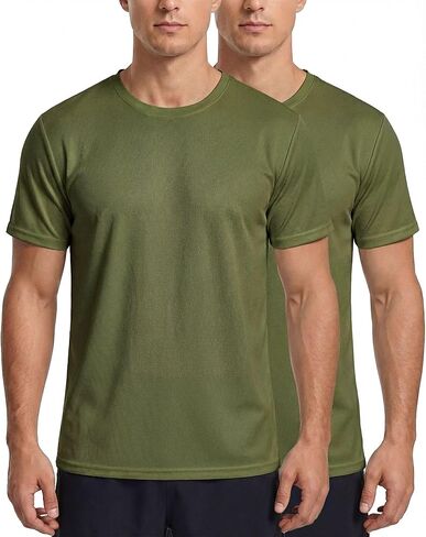 2Pcs Men's Short-Sleeve Sports T-Shirts, Quick-Drying and Breathable Tops for Gym, and Running in Saudi Arabia