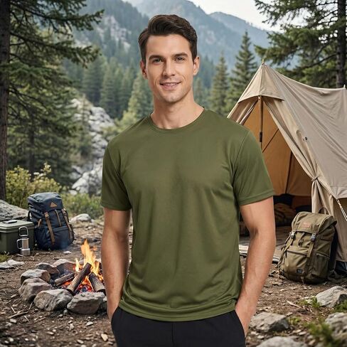 2Pcs Men's Short-Sleeve Sports T-Shirts, Quick-Drying and Breathable Tops for Gym, and Running in Saudi Arabia