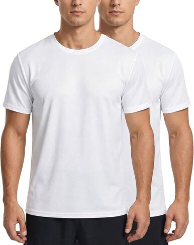 2Pcs Men's Short-Sleeve Sports T-Shirts, Quick-Drying and Breathable Tops for Gym, and Running in Saudi Arabia