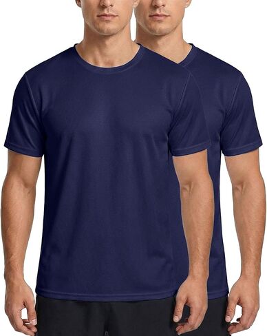 2Pcs Men's Short-Sleeve Sports T-Shirts, Quick-Drying and Breathable Tops for Gym, and Running in Saudi Arabia