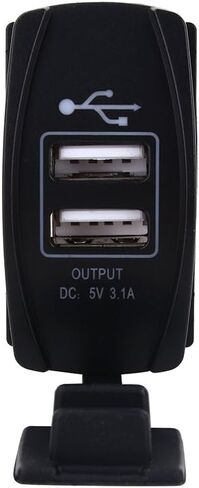 DC 12V-24V Dual USB Socket 5V 3.1A USB Charging Dock Car Quick Fast USB Rocker Switch for Car Boats Motorcycle Electric Car ATV in Saudi Arabia