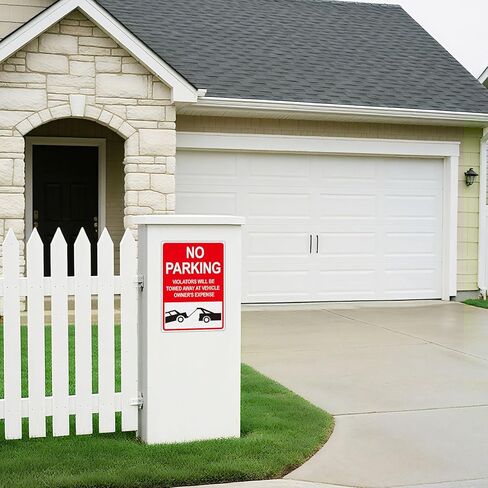 No Parking Signs Will Be Towed, 3 Pack 7x10 Inch No Parking Sign Vinyl Sticker, Violators Will Be Towed Away at Vehicle Owner’s Expense, Non Metal Weatherproof, Fade-Resistant, Easy to Mount, For Driveway, Private Property, Soslina in Kuwait