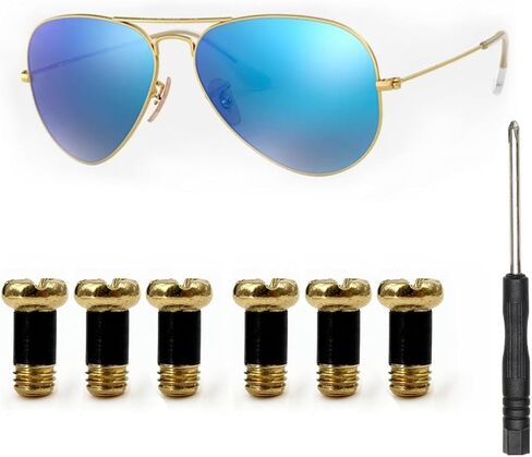 3 أزواج من براغي إصلاح بديلة ذهبية لمجموعة إصلاح النظارات الشمسية Ray-Ban Aviator RB3025 in Kuwait
