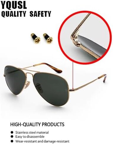 3 أزواج من براغي إصلاح بديلة ذهبية لمجموعة إصلاح النظارات الشمسية Ray-Ban Aviator RB3025 in Kuwait