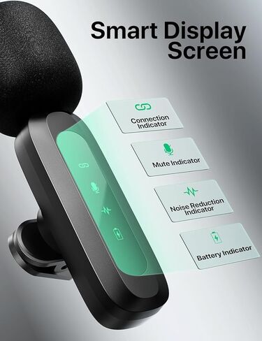 ميكروفون لافالير لاسلكي لهواتف iPhone - ميكروفون صغير يعمل بنظام Android وأجهزة الكمبيوتر المحمول مع تقليل الضوضاء، والاقتران التلقائي وكتم الصوت وعكس تسجيل الفيديو والمقابلات والمؤتمرات ومدونة الفيديو (عبوتان) in Kuwait