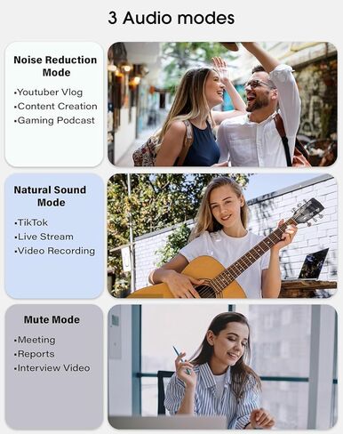 ميكروفون لافالير لاسلكي لهواتف iPhone - ميكروفون صغير يعمل بنظام Android وأجهزة الكمبيوتر المحمول مع تقليل الضوضاء، والاقتران التلقائي وكتم الصوت وعكس تسجيل الفيديو والمقابلات والمؤتمرات ومدونة الفيديو (عبوتان) in Kuwait