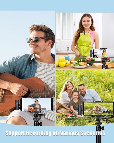 ميكروفون لافالير لاسلكي لهواتف iPhone - ميكروفون صغير يعمل بنظام Android وأجهزة الكمبيوتر المحمول مع تقليل الضوضاء، والاقتران التلقائي وكتم الصوت وعكس تسجيل الفيديو والمقابلات والمؤتمرات ومدونة الفيديو (عبوتان) in Kuwait