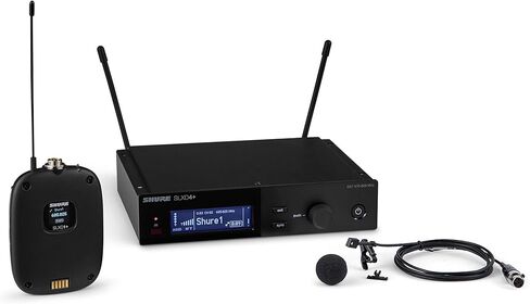 Shure SLXD14+ Wireless System - Includes SLXD4+ Receiver, SLXD1+ Bodypack with WA305 Cable for Guitar/Bass, Bluetooth Monitoring, Feedback Reduction, WWB and Mobile App Control, G57 Band in Saudi Arabia