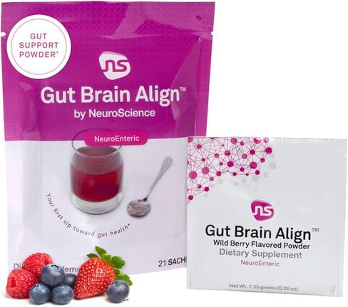 مسحوق محاذاة الأمعاء من العلوم العصبية - مسحوق إل-جلوتامين لدعم صحة الأمعاء والإجهاد - الجلوتامين، غابا، الزعفران، دي جي إل، الألوة ويوريدين (21 كيسًا) in Kuwait