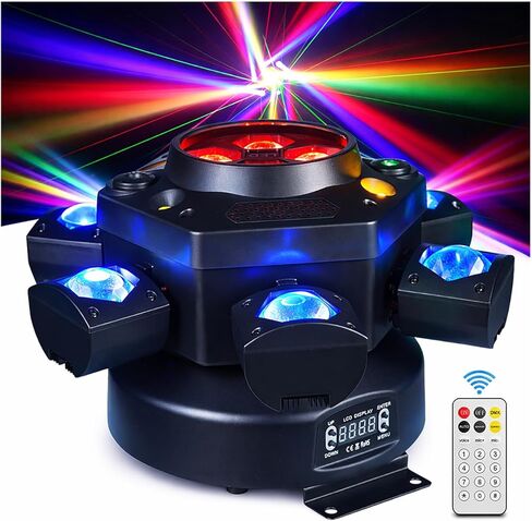ضوء DJ برأس متحرك 150 وات - شعاع عنكبوت بستة أذرع وغسول عين النحلة هجين + ليزر أحمر/أخضر وستروب كهرماني - DMX512 وجهاز تحكم عن بعد لإضاءة حفلات الزفاف in Kuwait