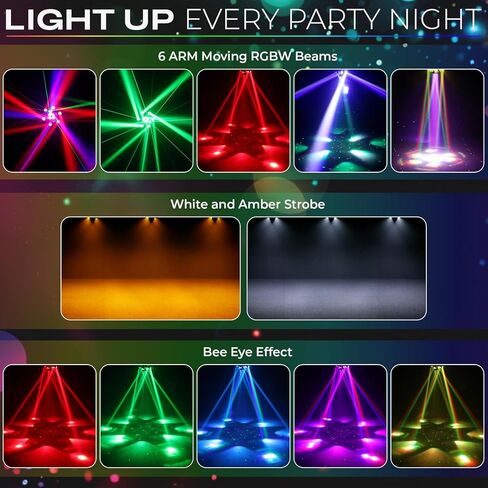 ضوء DJ برأس متحرك 150 وات - شعاع عنكبوت بستة أذرع وغسول عين النحلة هجين + ليزر أحمر/أخضر وستروب كهرماني - DMX512 وجهاز تحكم عن بعد لإضاءة حفلات الزفاف in Kuwait