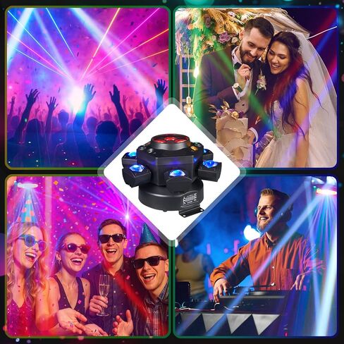 ضوء DJ برأس متحرك 150 وات - شعاع عنكبوت بستة أذرع وغسول عين النحلة هجين + ليزر أحمر/أخضر وستروب كهرماني - DMX512 وجهاز تحكم عن بعد لإضاءة حفلات الزفاف in Kuwait