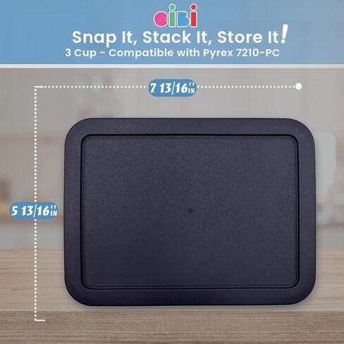 CIBI Food Storage Container Lids (3 Cup, Black - 4 PK) Compatible with Pyrex 7210-PC Glass Containers, Dishwasher and Microwave Safe Replacement Lids in Saudi Arabia