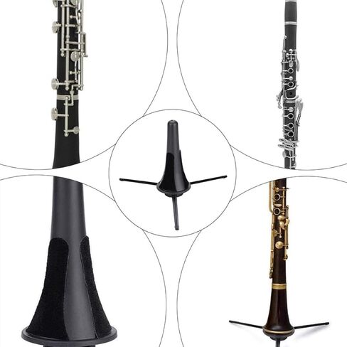 Cabilock Portable Clarinet and Oboe Stand Foldable Tripod Holder for Wind Instruments Black Metal and Plastic Musical Instrument Rest Compatible with Clarinet and Oboe in Saudi Arabia