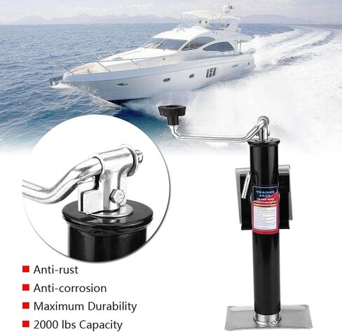 Lift Swivel Trailer Jack - Heavy Duty Marine Swivel Trailer Jack, 2000 Lbs Yacht Trailer Parts Caravan Jack Jockey Wheel, Heavy Duty Metal Stand Bolt-On Swivel Tongue in Saudi Arabia