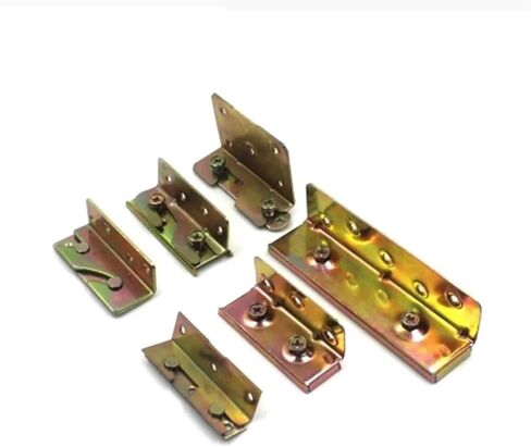 Metal Bed Bracket Hinge Fastener Fixed Corner Beam Support Fittings 4Pcs(D) in Saudi Arabia