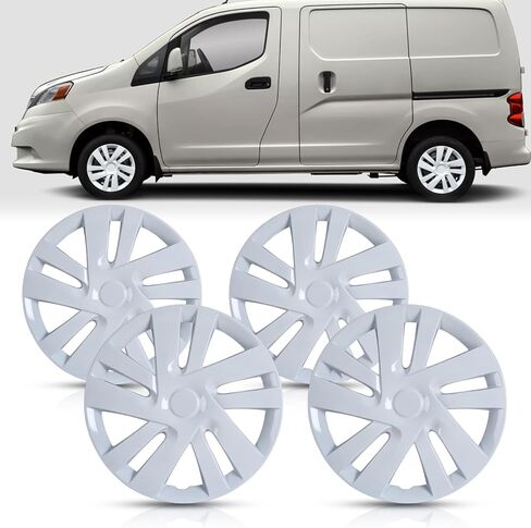 WolfX 15 بوصة Hubcaps مجموعة من 4 غطاء حافة العجلة لنيسان NV200 2013-2021 (يناسب فقط المحور الفولاذي) مادة PP استبدال غطاء محور العجلة، W5133-Lacquer in Kuwait