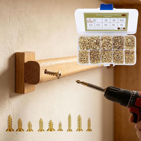 1170 Pcs Mini Screws, M2 M2.5 M3 Small Phillips Flat Head Wood Screwss, Gold Self Tapping Micro Screws for Electronics Sunglasses Eyeglasses Watch Repair Screw Assortment in Saudi Arabia
