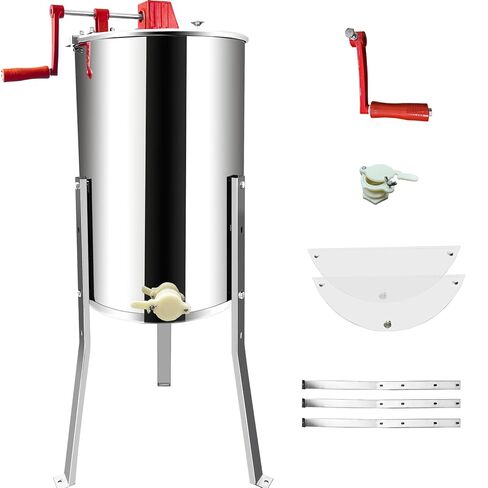 فاصل مستخرج العسل بإطار 4/8، طبلة دوارة على شكل قرص العسل، معدات طرد مركزي منحل من الفولاذ المقاوم للصدأ بدرجة الغذاء مع حوامل ارتفاع قابلة للتعديل، استخراج يدوي لتربية النحل in Kuwait