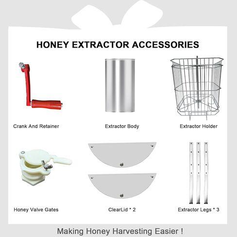 فاصل مستخرج العسل بإطار 4/8، طبلة دوارة على شكل قرص العسل، معدات طرد مركزي منحل من الفولاذ المقاوم للصدأ بدرجة الغذاء مع حوامل ارتفاع قابلة للتعديل، استخراج يدوي لتربية النحل in Kuwait