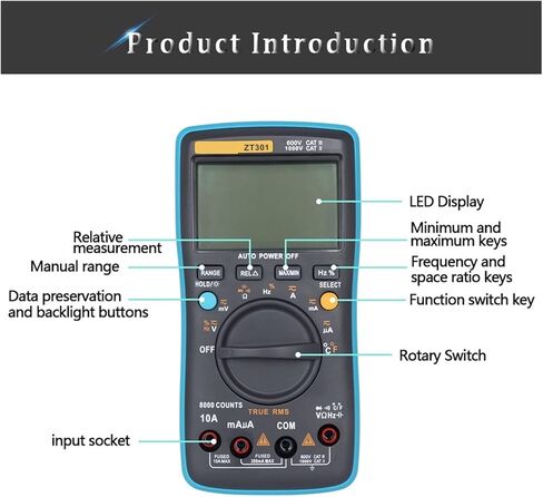 Current Signal Generator Digital Multimeter 8000 Counts Multifunction Voltage Temperature Capacitance Tester Portable Voltage Meter in Kuwait
