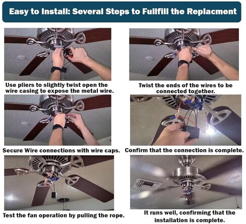 2 قطعة مكثف مروحة السقف C61/CBB61 E185116 4.5 فائق التوهج + 6 فائق التوهج + 5 فائق التوهج 300/350 فولت + 250 فولت + 250 فولت تيار متردد 50/60 هرتز 5 أسلاك قطع غيار الأدوات المنزلية استبدال in Kuwait
