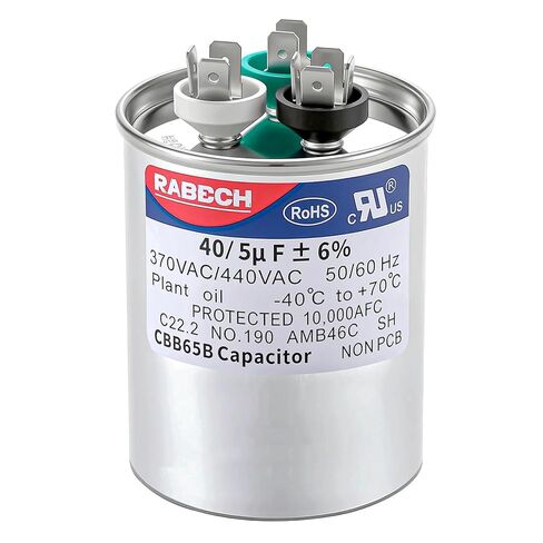 40/5uF 40/5MFD AC Capacitor CBB65B 40 5 uF MFD 40+5uF 370V/440V Round Dual Run Start A/C Capacitors ±6% for Air Conditioner in Kuwait