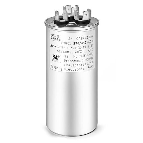 30+5 uF 30/5 MFD ±5% 370V/440VAC CBB65 Dual Run Start Round UL Listed AC Capacitor for Fan Motor Start or Heat Pump or Condenser Straight Cool(30+5uF) in Kuwait