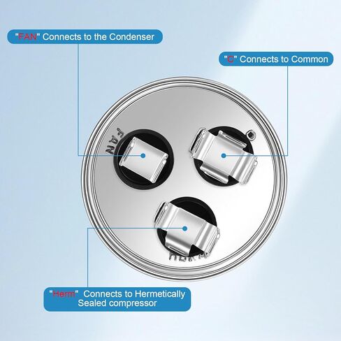 30+5 uF 30/5 MFD ±5% 370V/440VAC CBB65 Dual Run Start Round UL Listed AC Capacitor for Fan Motor Start or Heat Pump or Condenser Straight Cool(30+5uF) in Kuwait
