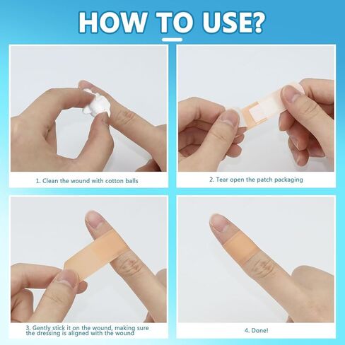 1500 جهاز كمبيوتر شخصى مجموعة متنوعة من الضمادات اللاصقة السائبة للماء لاصقة تنفس الضمادات للبشرة الحساسة المدارس الممرضات الشركات السفر مجموعات الإسعافات الأولية لوازم الرعاية بلا مأوى التبرعات (5 أحجام) in Kuwait