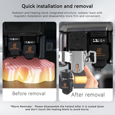 4 Pack H2D Hotend kit for Bambu Lab H2D/A1/A1 Mini 3D Printers, 0.2/0.4/0.6/0.8mm Print Head Hot End Kit Extruder Upgrade High-Temperature Hardened Steel Nozzle, Quick Swap Replacement in Kuwait