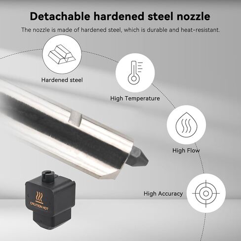4 Pack H2D Hotend kit for Bambu Lab H2D/A1/A1 Mini 3D Printers, 0.2/0.4/0.6/0.8mm Print Head Hot End Kit Extruder Upgrade High-Temperature Hardened Steel Nozzle, Quick Swap Replacement in Kuwait