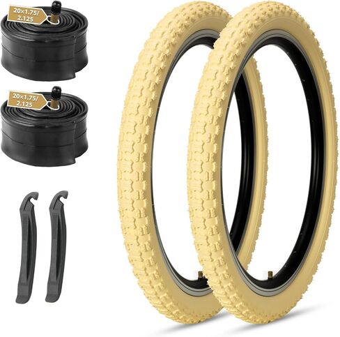 مجموعة إطارات الدراجة مقاس 16/20 بوصة: MOHEGIA 2-Pack 16x2.125/20x2.125 بوصة إطارات دراجات الأطفال القابلة للطي وزوج من الأنابيب الداخلية صمام شريدر مع أذرع الإطارات - متوافقة مع BMX وMTB وسباقات الأطفال in Kuwait