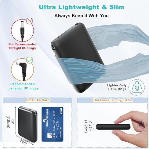 حزمة بطارية قفازات ساخنة RTDEP 5 فولت 6000 مللي أمبير في الساعة، 4 مستويات تسخين، بطاريات للجوارب الساخنة، النعال، مخرج تيار مستمر، بطارية قابلة لإعادة الشحن للنعال الحرارية - زوج واحد in Kuwait