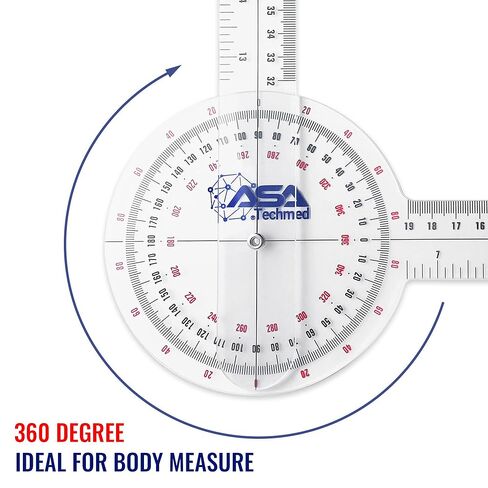 ASA TECHMED Goniometer Set 4 Pieces 12", 8", 6" Body Measuring Tape - Physical Therapy, Occupational Therapy, Fitness, Medical Protractor Angle Ruler in Saudi Arabia