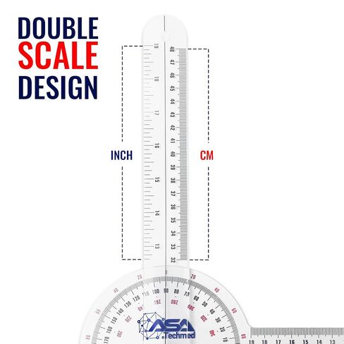 ASA TECHMED Goniometer Set 4 Pieces 12", 8", 6" Body Measuring Tape - Physical Therapy, Occupational Therapy, Fitness, Medical Protractor Angle Ruler in Saudi Arabia