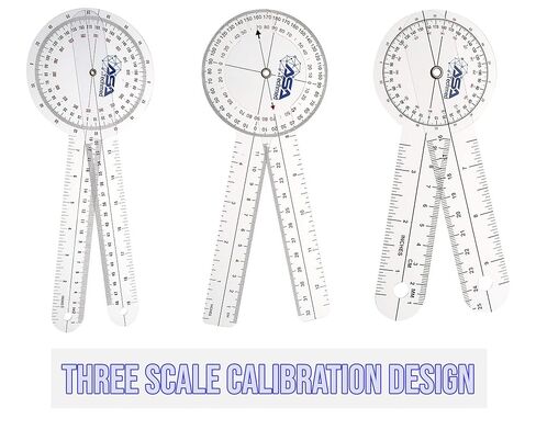 ASA TECHMED Goniometer Set 4 Pieces 12", 8", 6" Body Measuring Tape - Physical Therapy, Occupational Therapy, Fitness, Medical Protractor Angle Ruler in Saudi Arabia