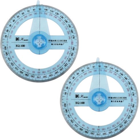 AYLIFU 2PCS Swing Arm Protractor 4 Inch 360 Protractor Plastic Transparent Full Circle Protractor for Mathematical Geometry Measurement Tools in Saudi Arabia