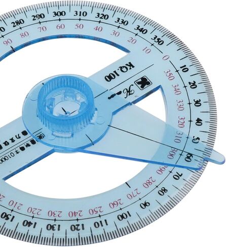 AYLIFU 2PCS Swing Arm Protractor 4 Inch 360 Protractor Plastic Transparent Full Circle Protractor for Mathematical Geometry Measurement Tools in Saudi Arabia