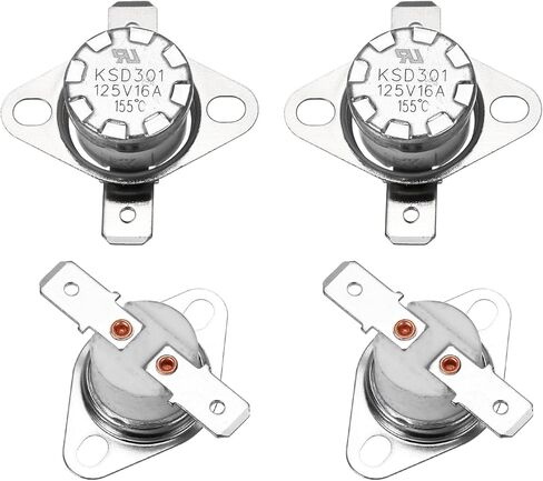 UXCELL 2 PCS KSD301 ترموستات 155 درجة مئوية/311 درجة فهرنهايت 16A مغلق عادة N.C ضبط درجة حرارة القرص المفاجئة لمحفات الميكروويف ، فرن ، صانع القهوة ، المواد الخزفية in Saudi Arabia
