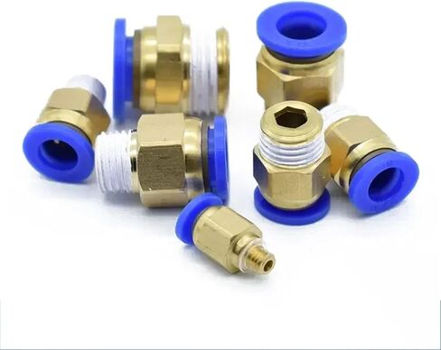 Pneumatic Air Fittings Threaded Connectors PLF 6/8/10mm 1/8 3/8 1/2 1/4 Hose Fitting Male Thread Quick Coupling 1Pcs(10-04) in Kuwait