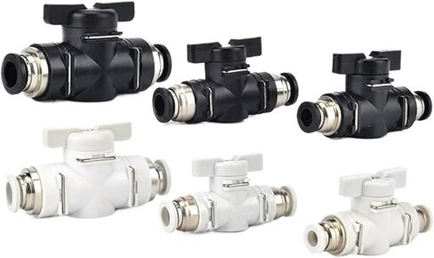 Pneumatic Straight Plastic Hand Valve Connector BUC-8/4/6/10 12mm Air Pipe Elbow Manual Switch 1Pcs(BUC-08) in Saudi Arabia