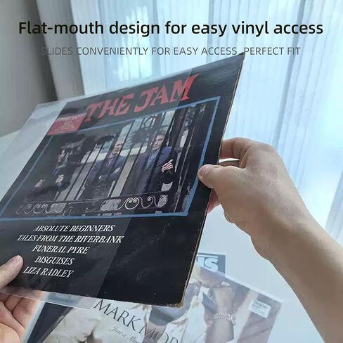 100 عبوة من الأكمام الداخلية لسجل الفينيل ذات القاعدة الدائرية المقاومة للكهرباء الساكنة - أكمام ألبوم LP خالية من الأحماض لسجلات مقاس 12 بوصة | حماية الجودة الأرشيفية ضد الخدوش والغبار والبقع (VS-02) in Kuwait
