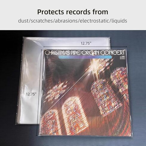 100 عبوة من الأكمام الداخلية لسجل الفينيل ذات القاعدة الدائرية المقاومة للكهرباء الساكنة - أكمام ألبوم LP خالية من الأحماض لسجلات مقاس 12 بوصة | حماية الجودة الأرشيفية ضد الخدوش والغبار والبقع (VS-02) in Kuwait