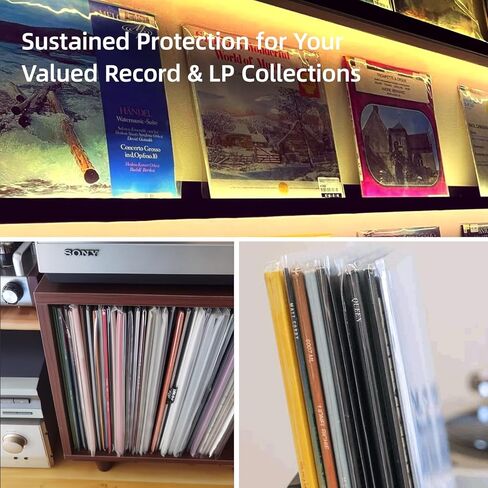 100 عبوة من الأكمام الداخلية لسجل الفينيل ذات القاعدة الدائرية المقاومة للكهرباء الساكنة - أكمام ألبوم LP خالية من الأحماض لسجلات مقاس 12 بوصة | حماية الجودة الأرشيفية ضد الخدوش والغبار والبقع (VS-02) in Kuwait