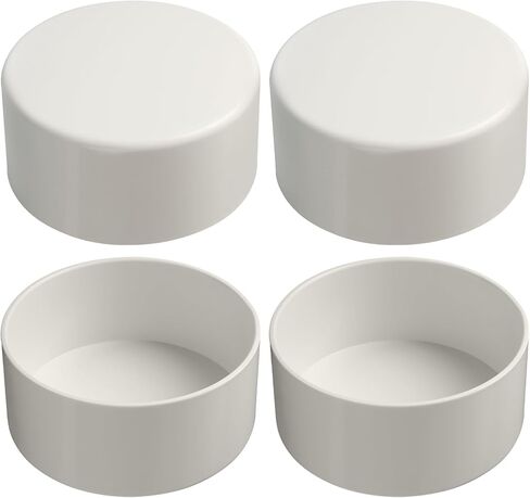 Calvana 4 Pack 6-Inch PVC Sewer & Drain Pipe Cap, Hub x Hub Solvent-Weld Fitting, Compatible with ASTM D2729 S&D Pipe, Not for Schedule 40 DWV, White in Kuwait