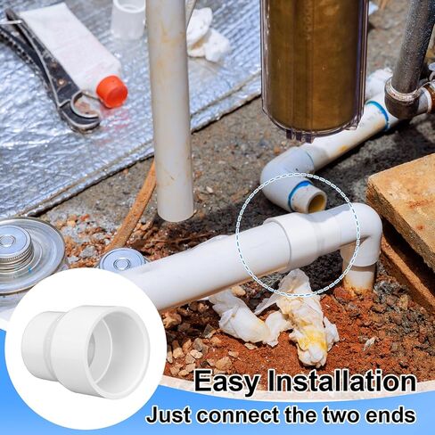 2 Pcs 2-1/2" x 2" PVC DWV Reducer Coupling Adapter (Socket x Socket) Schedule 40 Slip Reducing Coupling Pipe Fittings for Home Sewer Plumbing in Saudi Arabia