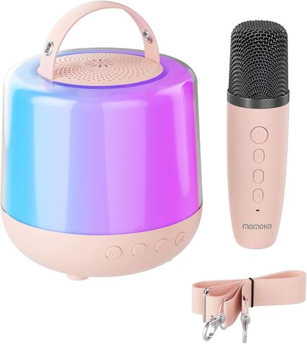 Siren K1 Mini Karaoke Machine for Kids Home Party Most Popular Birthday Gifts for 3-12 Year Old Girls Boys with Dual Wireless Microphones Portable Bluetooth Home Party Pink in Saudi Arabia